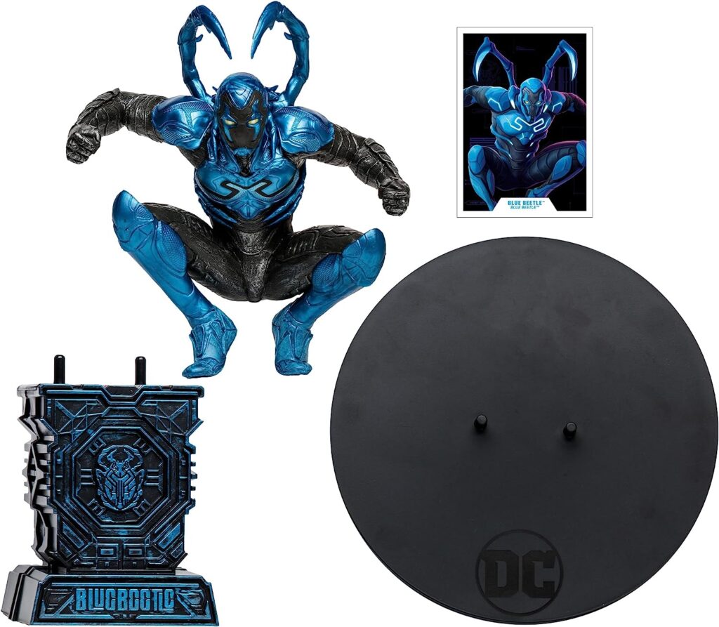 Mcfarlane Toys Dc Multiverse Blue Beetle Movie Statue Review Heroic Pose 