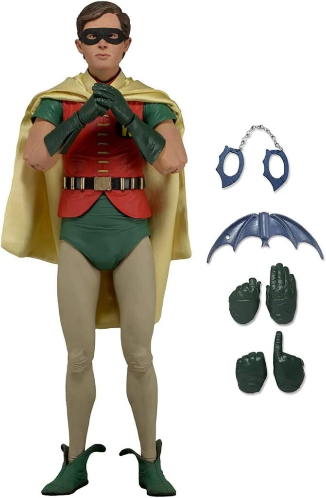 NECA - Batman (Adam West) Robin (Burt Ward) 1966-1/4 Scale Poseable Action Figures (Bundle) (2 Items)
