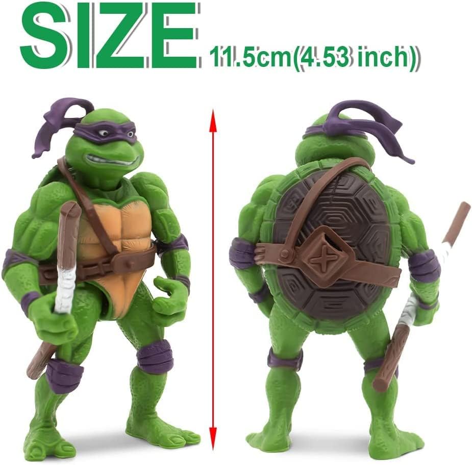 ViliV 6 PCS Ninja Turtles Toys - TMNT Action Figures - Ninja Turtles Toy Set - Teenage Mutant Ninja Turtles Toys Cake Toppers 4.53inch