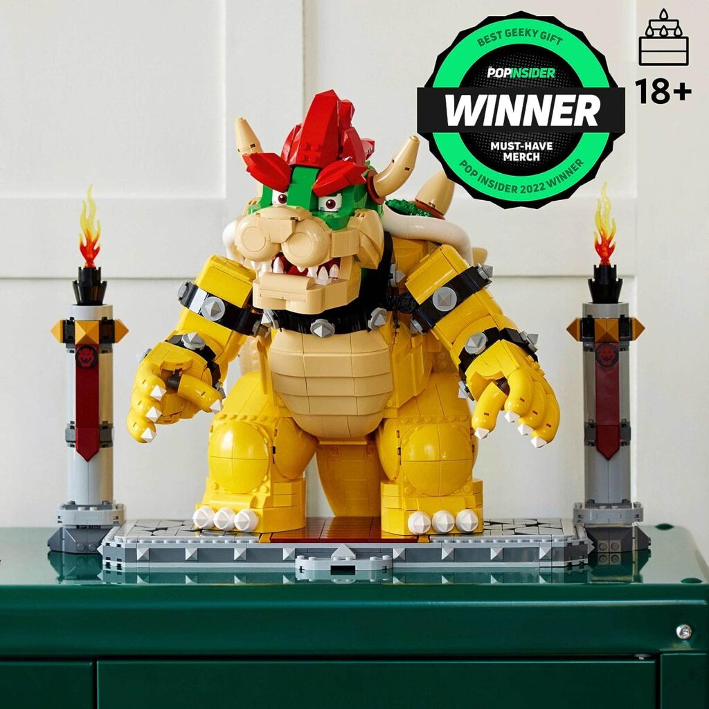 LEGO Super Mario The Mighty Bowser 71411, King of Koopas 3D Model Building Kit, Collectible Posable Character Figure with Battle Platform, Memorabilia Gift Idea for Adults and Fans of Super Mario Bros