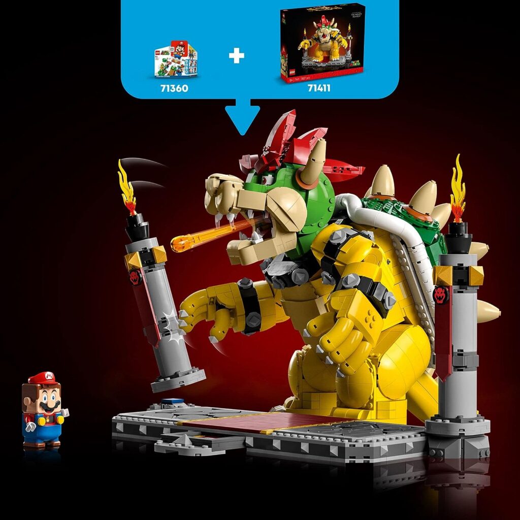 LEGO Super Mario The Mighty Bowser 71411, King of Koopas 3D Model Building Kit, Collectible Posable Character Figure with Battle Platform, Memorabilia Gift Idea for Adults and Fans of Super Mario Bros