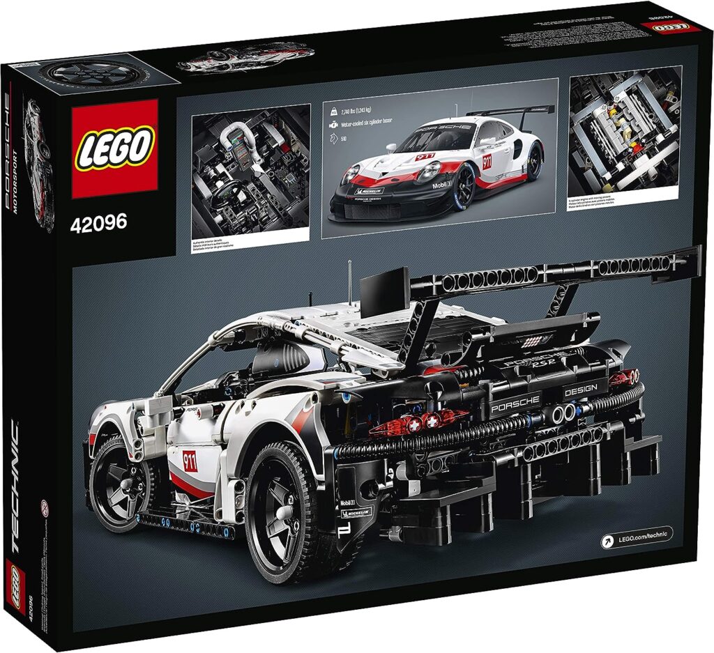 LEGO Technic Porsche 911 RSR Race Car Model Building Kit 42096, Advanced Replica, Exclusive Collectible Set, Gift for Kids, Boys Girls