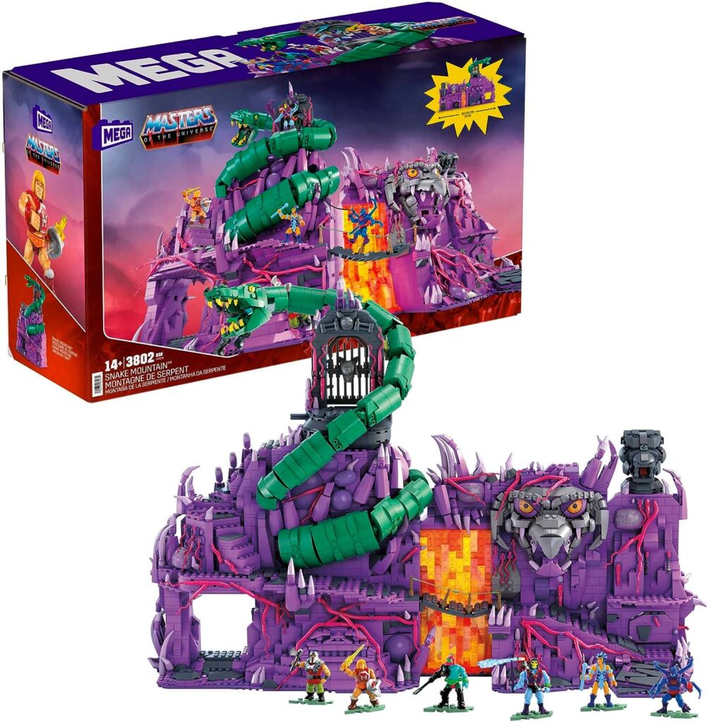 MEGA Masters of the Universe Toy Building Set, MOTU Snake Mountain with 3802 Pieces, 6 Collectable Micro Action Figures and Accessories (Amazon Exclusive)