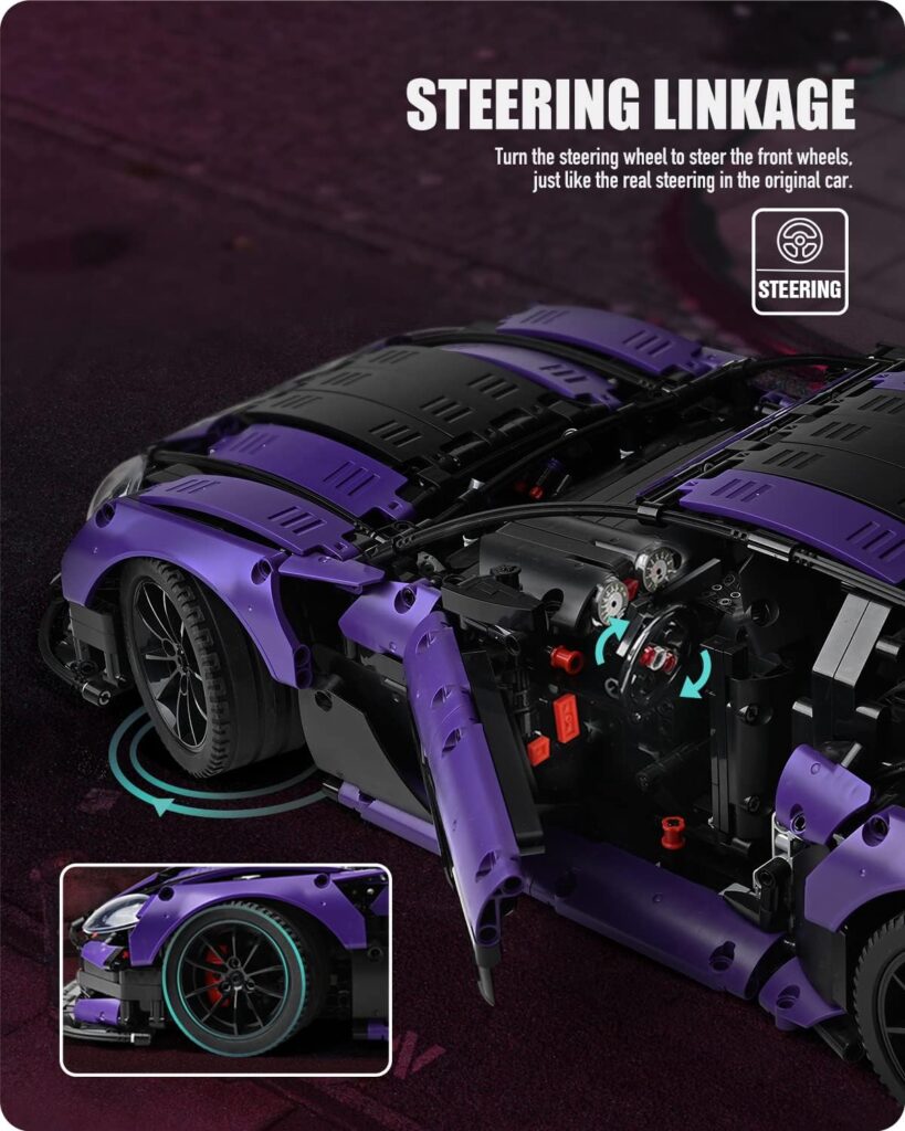 Nifeliz Super car GT4 MOC Building Blocks and Construction Toy, Adult Collectible Model Cars Set to Build, 1:8 Scale Sports Car Model (3850 Pcs)