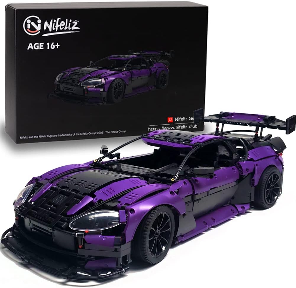 Nifeliz Super car GT4 MOC Building Blocks and Construction Toy, Adult Collectible Model Cars Set to Build, 1:8 Scale Sports Car Model (3850 Pcs)